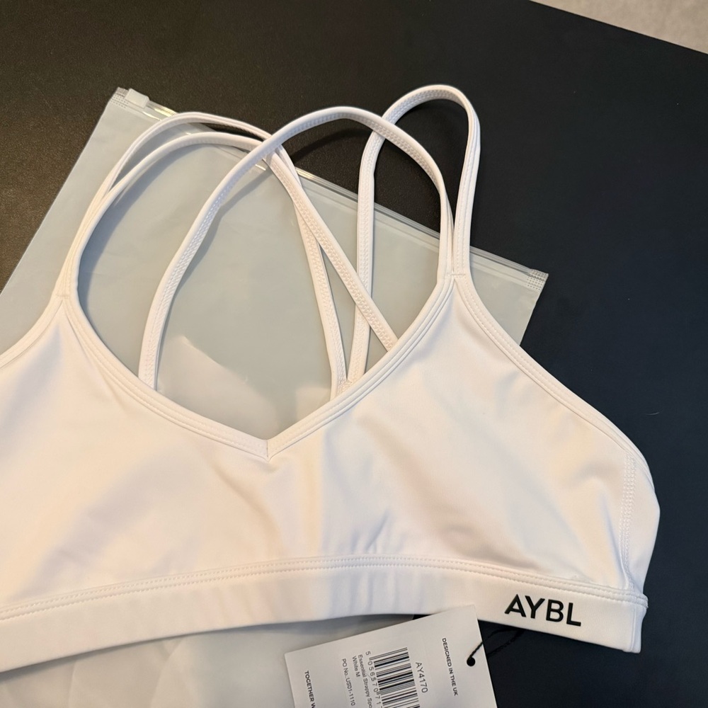 AYBL Women's White Sports Bra NWT